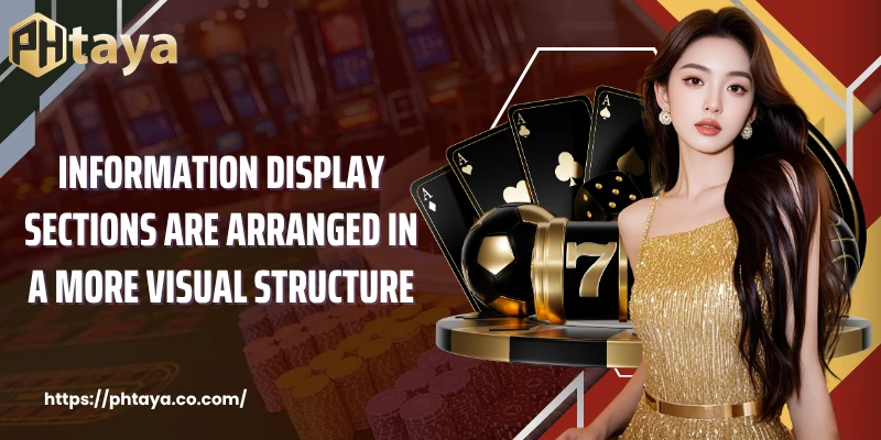 Information display sections are arranged in a more visual structure