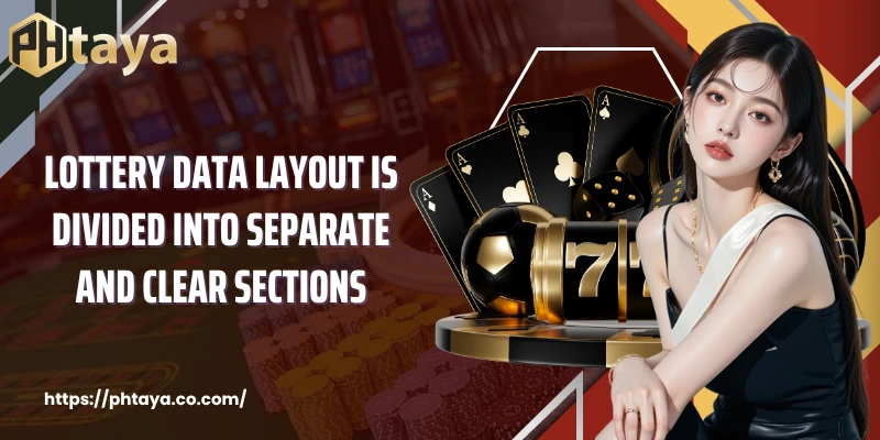 Lottery data layout is divided into separate and clear sections